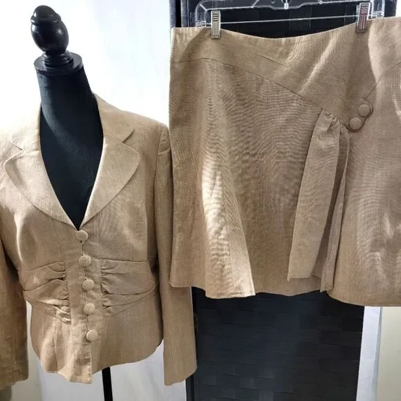 Nine West Career Woman Linen Suit. SIZE 16. #168 - Picture 5 of 7